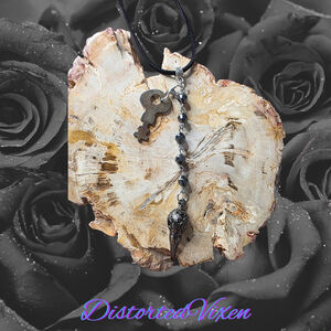 Raven Pyre Key Necklace Hematite Goth Ritual Alt